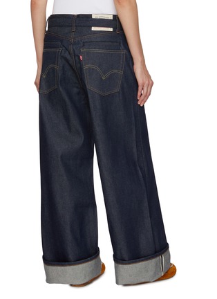 Back View - Click To Enlarge - SACAI - x Levi's Wide Leg Cuffed Dark Wash Jeans