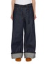 Main View - Click To Enlarge - SACAI - x Levi's Wide Leg Cuffed Dark Wash Jeans