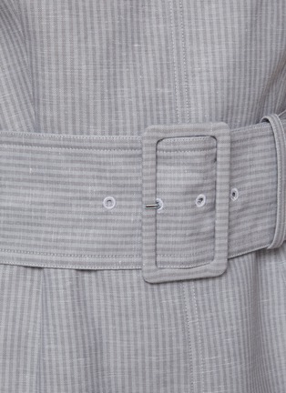  - THOM BROWNE - Tonal University Stripe Boat Neck Linen Cotton Dress