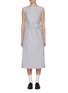 Main View - Click To Enlarge - THOM BROWNE - Tonal University Stripe Boat Neck Linen Cotton Dress