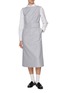 Figure View - Click To Enlarge - THOM BROWNE - Tonal University Stripe Boat Neck Linen Cotton Dress