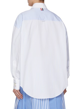 Back View - Click To Enlarge - THOM BROWNE - FunMix Micro University Striped Poplin Shirt