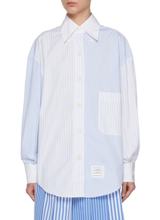 Main View - Click To Enlarge - THOM BROWNE - FunMix Micro University Striped Poplin Shirt