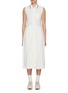 Main View - Click To Enlarge - THOM BROWNE - Sleeveless Pleated Cotton Waffle Knit Polo Dress