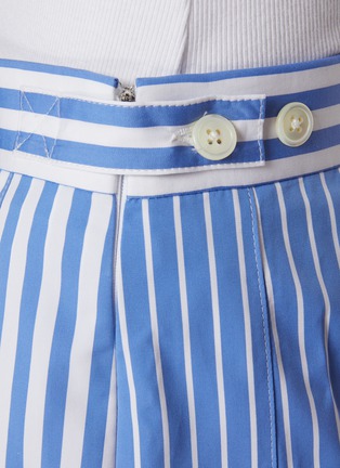  - THOM BROWNE - FunMix Awning Pleated Striped Cotton Poplin Skirt