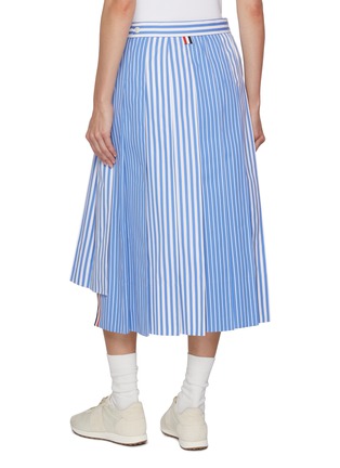 Back View - Click To Enlarge - THOM BROWNE - FunMix Awning Pleated Striped Cotton Poplin Skirt