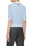 Back View - Click To Enlarge - THOM BROWNE - Striped Double Collar Cotton Silk Linen Cardigan