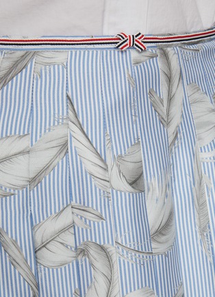  - THOM BROWNE - Feather Print Pleated Silk Skirt