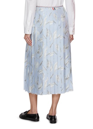 Back View - Click To Enlarge - THOM BROWNE - Feather Print Pleated Silk Skirt