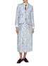Figure View - Click To Enlarge - THOM BROWNE - Feather Print Pleated Silk Skirt