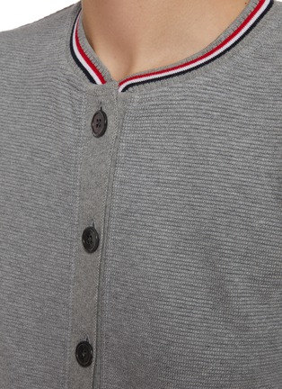  - THOM BROWNE - Short Sleeve Cotton Waffle Knit Cardigan