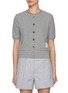 Main View - Click To Enlarge - THOM BROWNE - Short Sleeve Cotton Waffle Knit Cardigan