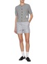 Figure View - Click To Enlarge - THOM BROWNE - Short Sleeve Cotton Waffle Knit Cardigan