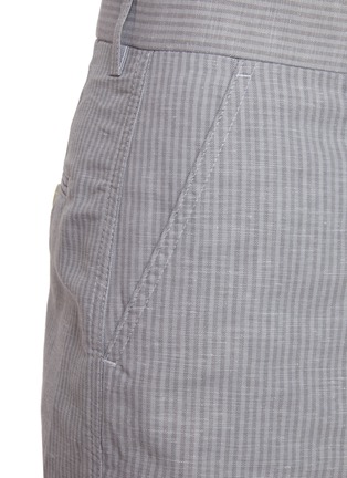  - THOM BROWNE - Tonal University Stripe Sack Linen Cotton Shorts