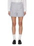 Main View - Click To Enlarge - THOM BROWNE - Tonal University Stripe Sack Linen Cotton Shorts
