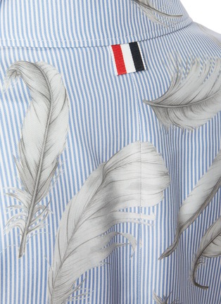  - THOM BROWNE - Single Breast Feather Print Silk Twill Unconstructed Blazer