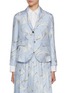 Main View - Click To Enlarge - THOM BROWNE - Single Breast Feather Print Silk Twill Unconstructed Blazer