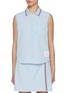 Main View - Click To Enlarge - THOM BROWNE - Sleeveless Cotton Waffle Knit Polo Shirt