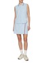 Figure View - Click To Enlarge - THOM BROWNE - Sleeveless Cotton Waffle Knit Polo Shirt