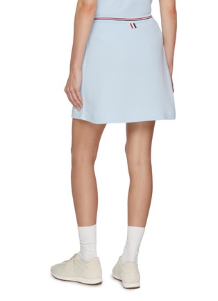 Back View - Click To Enlarge - THOM BROWNE - Cotton Waffle Knit Mini Wrap Skirt