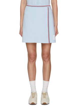 Main View - Click To Enlarge - THOM BROWNE - Cotton Waffle Knit Mini Wrap Skirt