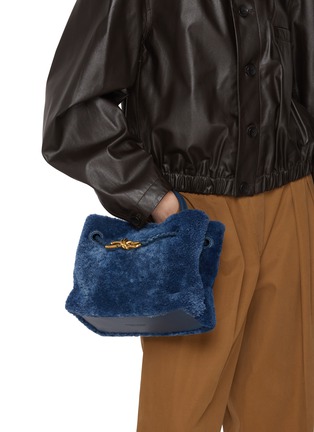 Front View - Click To Enlarge - BOTTEGA VENETA - Small Andiamo Shearling Leather Bag