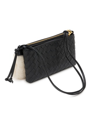 Detail View - Click To Enlarge - BOTTEGA VENETA - Andiamo Shearling Intrecciato Leather Double Pouch