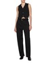 Figure View - Click To Enlarge - BOTTEGA VENETA - Belted Carrot Leg Wool Pants