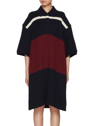 Main View - Click To Enlarge - BOTTEGA VENETA - Slouchy Striped Cotton Polo Dress