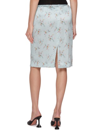 Back View - Click To Enlarge - BOTTEGA VENETA - Floral Knee Length Silk Skirt
