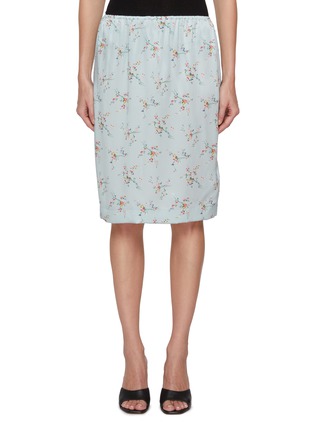 Main View - Click To Enlarge - BOTTEGA VENETA - Floral Knee Length Silk Skirt