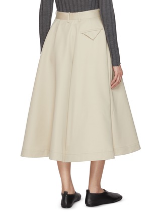 Back View - Click To Enlarge - BOTTEGA VENETA - Flared Cotton Silk Midi Skirt