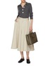 Figure View - Click To Enlarge - BOTTEGA VENETA - Flared Cotton Silk Midi Skirt