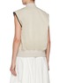 Back View - Click To Enlarge - BOTTEGA VENETA - Contrast Piping Zip Up Cotton Silk Gilet