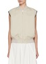 Main View - Click To Enlarge - BOTTEGA VENETA - Contrast Piping Zip Up Cotton Silk Gilet