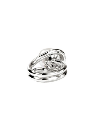 Detail View - Click To Enlarge - JOHN HARDY - Surf Diamond Fresh Water Pearl Sterling Silver Ring — Size 7