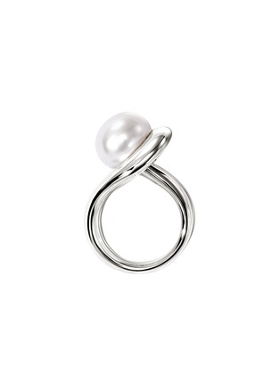  - JOHN HARDY - Surf Diamond Fresh Water Pearl Sterling Silver Ring — Size 7