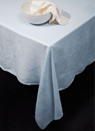 Detail View - Click To Enlarge - L'OBJET - Large Linen Sateen Tablecloth — Light Blue