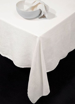 Detail View - Click To Enlarge - L'OBJET - Large Linen Sateen Tablecloth — Ecru