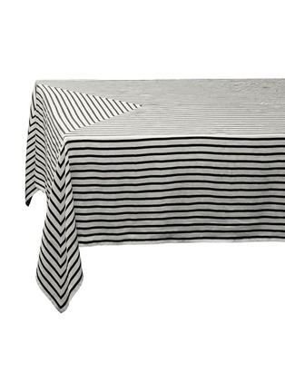 Main View - Click To Enlarge - L'OBJET - Large Concorde Linen Sateen Tablecloth — Black/Ecru