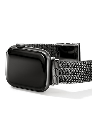Detail View - Click To Enlarge - JOHN HARDY - Icon Black Rhodium Plated Sterling Silver Smart Watch Strap — Size UL