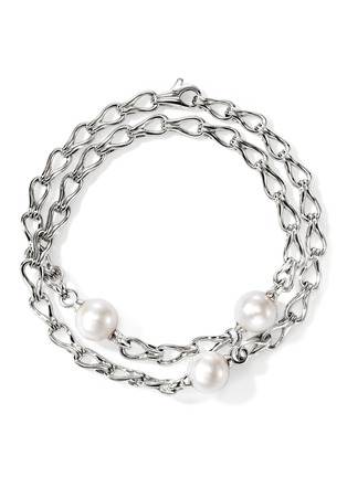 Detail View - Click To Enlarge - JOHN HARDY - Surf Fresh Water Pearl Sterling Silver Double Wrap Bracelet — Size US