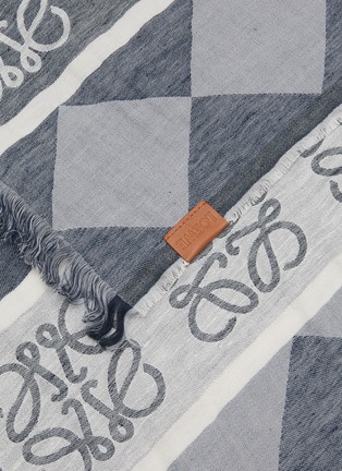 Detail View - Click To Enlarge - LOEWE - Anagram Linen Cotton Scarf