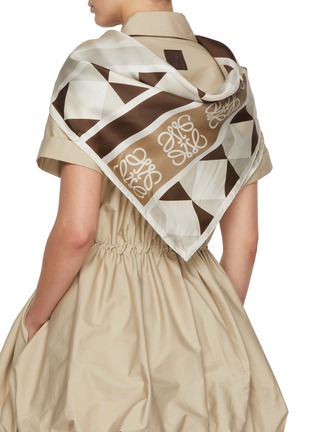 Figure View - Click To Enlarge - LOEWE - Geometric Compass Anagram Silk Scarf