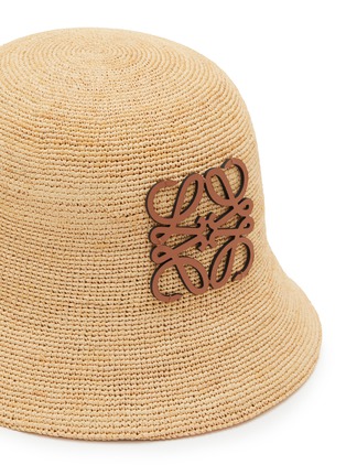 Detail View - Click To Enlarge - LOEWE - Anagram Raffia Bucket Hat