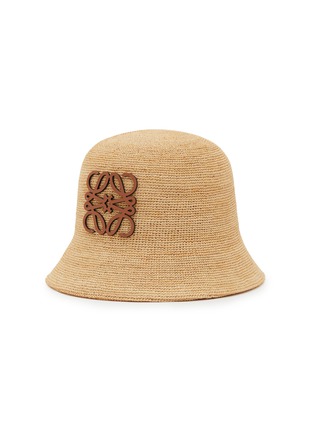 Main View - Click To Enlarge - LOEWE - Anagram Raffia Bucket Hat