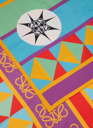 Detail View - Click To Enlarge - LOEWE - Geometric Compass Anagram Silk Scarf