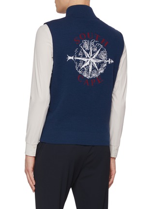 Back View - Click To Enlarge - SOUTHCAPE - South Cross Zip Up Knit Vest