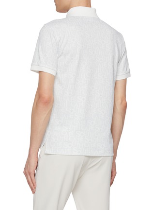 Back View - Click To Enlarge - SOUTHCAPE - Printed Logo Monogram Half Zip Polo Shirt
