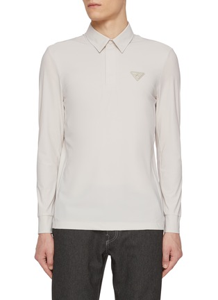 Main View - Click To Enlarge - SOUTHCAPE - Traingle Logo Patch Polo Shirt